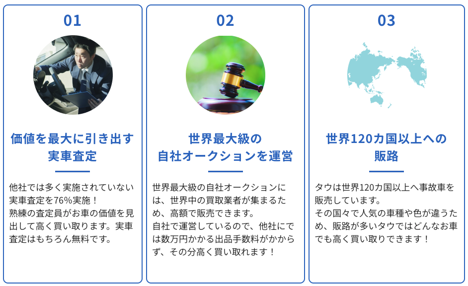 事故車買取のタウ