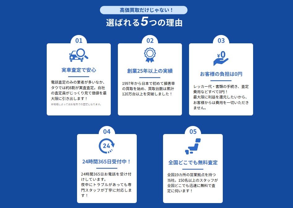 事故車買取のタウ